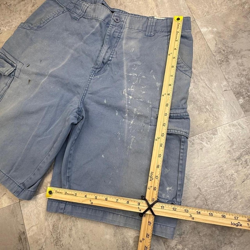 Super baggy Y2K faded blue cargo shorts size 34 - Picture 7 of 8